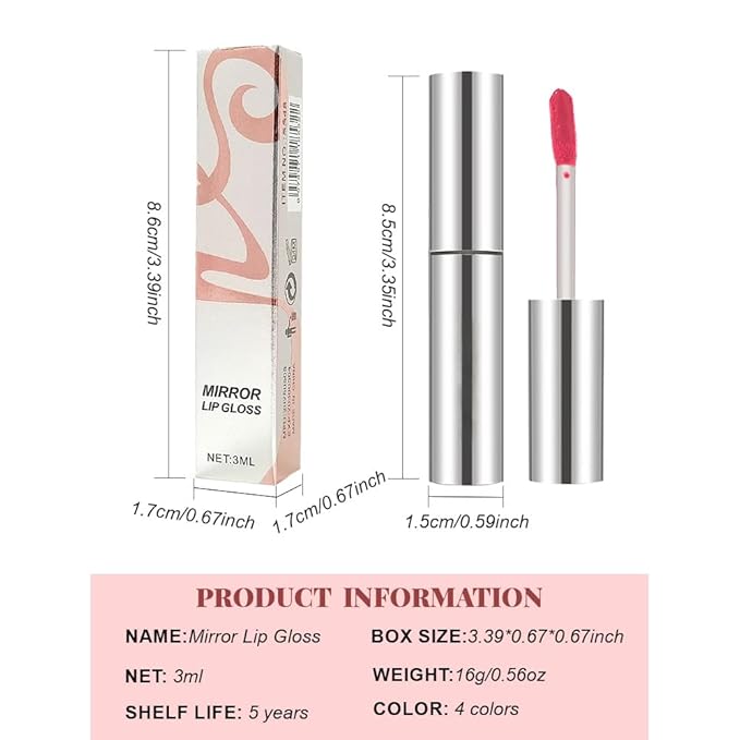 Full-On Plumping Liquid Lip Gloss, Red Hydrating Lip Plumper Lip Blam Lipstick, High-Shine Tinted Formula for Fuller, Nourishes, Moisturizes & Softens Lips, Cruelty-Free (Red)