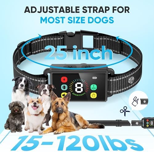 MODUS Dog Bark Collar, Rechargeable Anti Barking Training Collar with 8 Adjustable Sensitivity, IP67 Waterproof Bark Shock Collar with Beep Vibration Shock for Large Medium Small Dogs(Outdoor&Indoor)