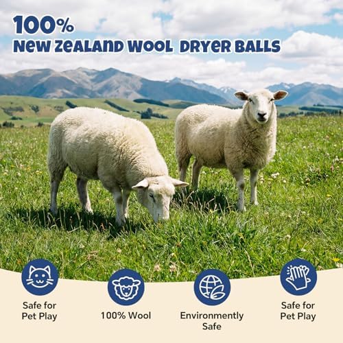 Wool Cat Dryer Balls, 6 Pack, 2 Inches, Multicolor