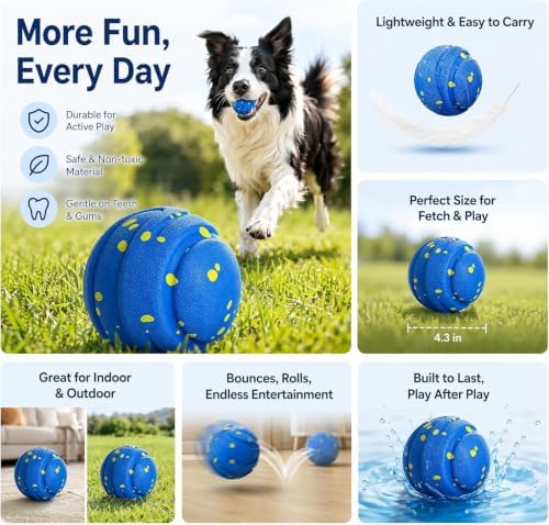 Interactive Dog Ball Toy, Automatic Moving Smart Pet Toy for Dogs