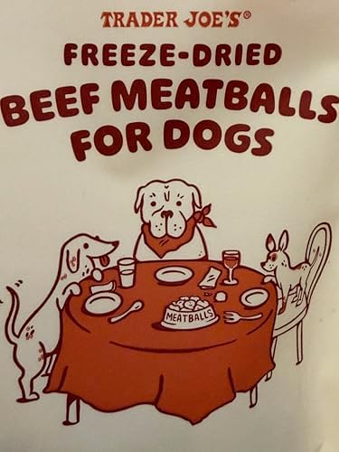 TJ's Beef Meatballs for Dogs, Freeze Dried,Dog Treats 4 oz, Resealable Bag with Bone Waste Bag Dispenser & Free Rolls