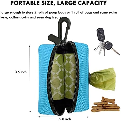 2 Pack Dog Poop Bag Holder for Leash with Carabiner Clip + 80 Pet Trash Bag