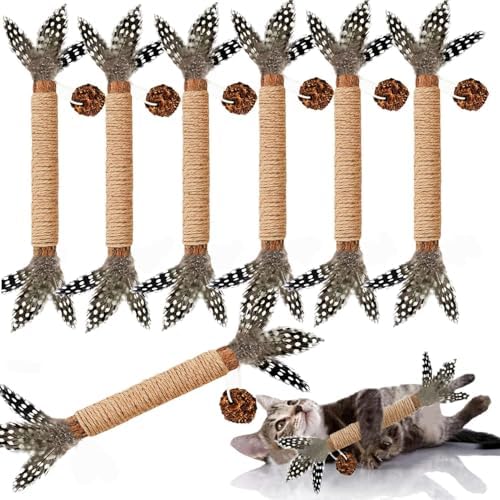 Cat Chew Toys Silvervine Sticks Dental Treat Feather 7Pack Indoor