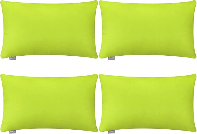 Thmyo 4-Pack 100% Cotton Lumbar Comfortable Solid Decorative Throw Pillow Case, Rectangle Cushion Cover Pillowcase Sublimation Blank Pillow Covers DIY Throw Pillowcase(12x20inch/30x50cm,Light Green)