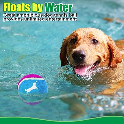 EXPAWLORER Squeaky Tennis Balls for Dogs-12 Pack High Elastic Dog Toy Balls