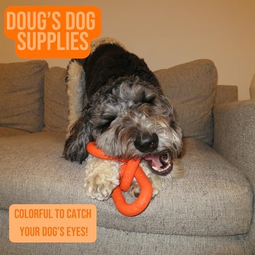 Doug's Dog Supplies Chain Link Tug Toy, Tug Toys for Dogs, Rubber Chain Toy for Tug of War (Orange)