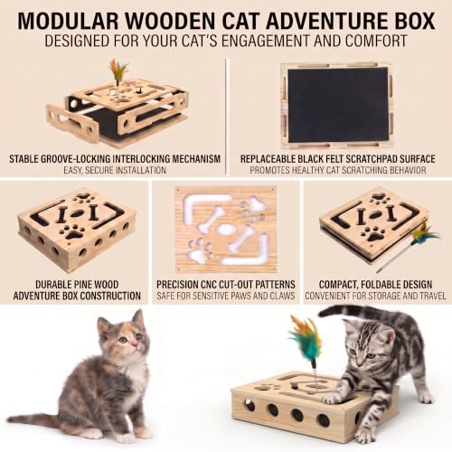 Cat Nail File Wooden Scratching Board for Indoor Claw Care