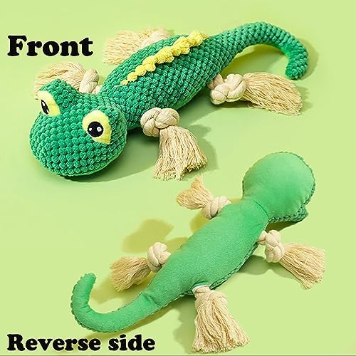 Squeaky Dog Toy,Stuffed Pet Toys,Plush Lizard Dogs Toys with Durable Rope Legs Interactive Dog Toy,Tear Resistant Durable Chewing Pets Toys for Puppy Middle Large Dogs