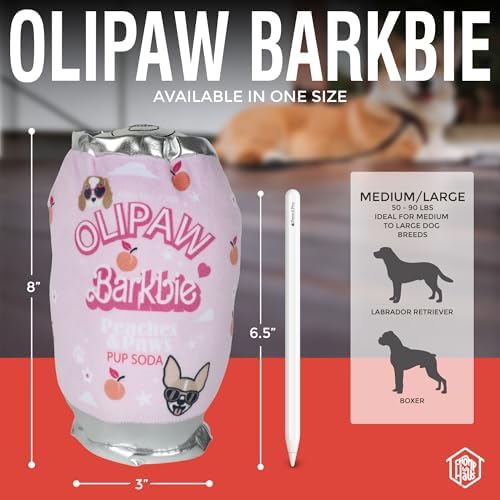 Olipaw Barkbie – Luxurious Parody Plush Dog Toy with Squeaker, Premium Fabric, Embroidered Details, Designer-Inspired Chew Toy, Fun Gift for Medium Dogs & Dog Lovers