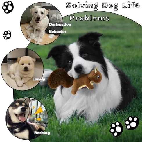 Hide A Squirrel Plush Dog Toys with Crinkle Nut, Hide and Seek Dog Toy to Keep Them Busy Puppy Teeth Clean Chew Toys for Small & Medium Dogs