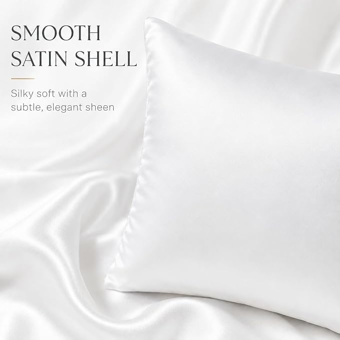 Bemaystar Pillow Inserts, White Satin Pillow Inserts for Throw Pillow Covers, Soft Fluffy Square Cushion Inserts for Sofa Bed Couch Home Decor, 24x24 Inch