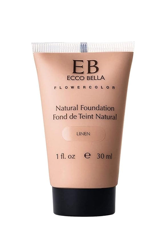 Ecco Bella Liquid Foundation Makeup - Lightweight, Buildable Coverage - Hydrating Foundation - Clean Foundation Makeup, Vegan - Protects & Hydrates Skin - Linen