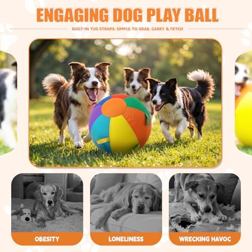 Herding Ball for Dogs & Horses, 7-Color 10"/18"/22" Inflatable Training Toy