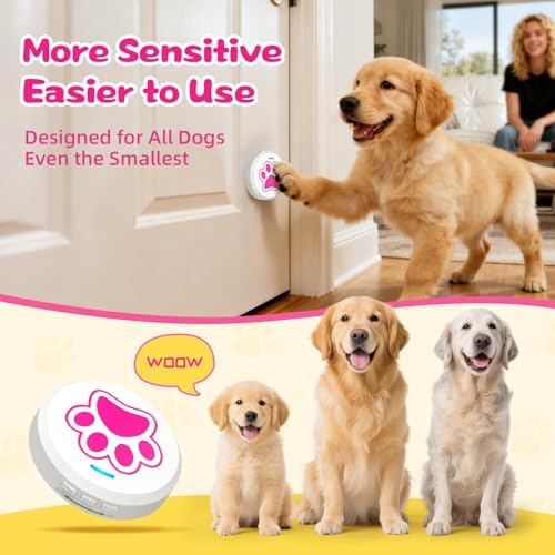 ChunHee Dog Door Bell for Potty Training, Adjustable Volume, 36 Ringtones | Touch-activated potty bell with 36 ringtones and 0-115dB volume; chew-proof design helps dogs signal without barking.