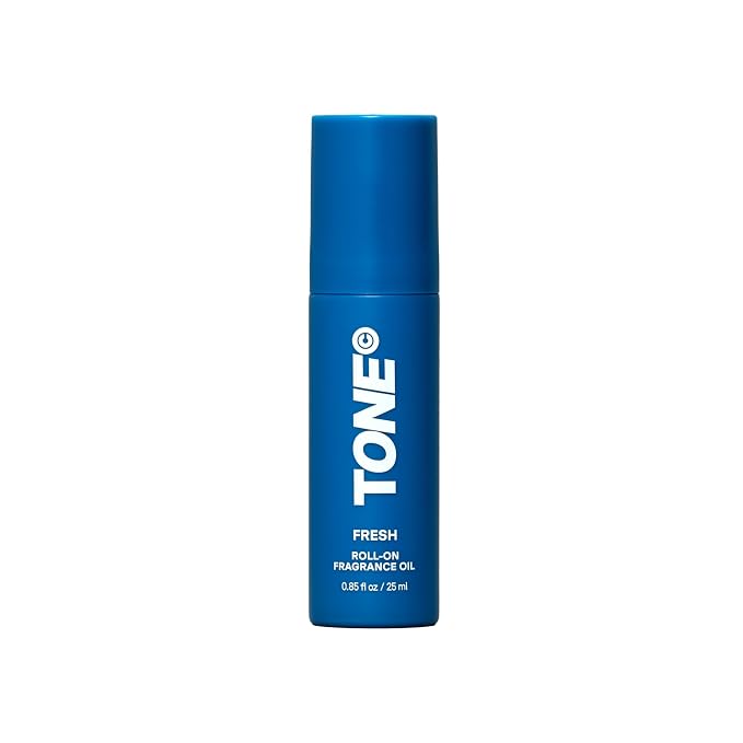 TONE Roll-on Fragrance Oil for Men, Fresh, Fragrance Oil with Notes of Amber, Bergamot, and Jasmine, 0.85 fl oz