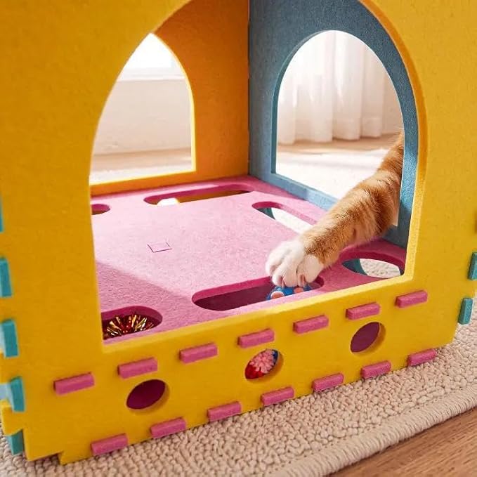 41 Pcs Interactive Cat Toys with Cat Puzzle Box, Cat Puzzle Toys, Kitten Toy