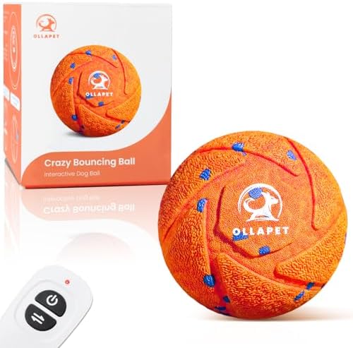 Smart Interactive Dog Toys - Auto Bouncing & Rolling Ball, 3 Interactive Modes, Chew-Resistant E-TPU Material, IPX7 Waterproof, Smart Chase Pet Toy Ball for Medium and Large Dogs - Orange