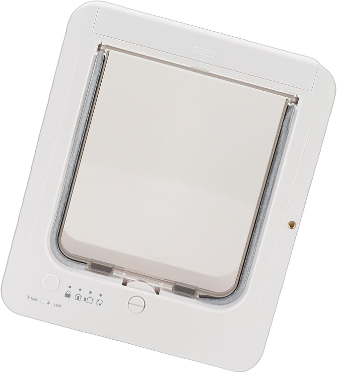 Smart Cat Door for Interior & Exterior, Automatic Collar Activated Cat Pet Door with 2 Collar Sensor, Flap Pet Doors for Wall, Ideal for Easy Installation, Space Saving Design