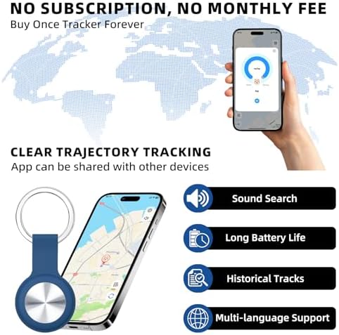 Smart Pet Tracker for Dogs Cats Location Tracker with Holder | Tracker for pets vehicles wallet, real-time location, fits with iOS & Android, no monthly fee & SIM card, portable locator