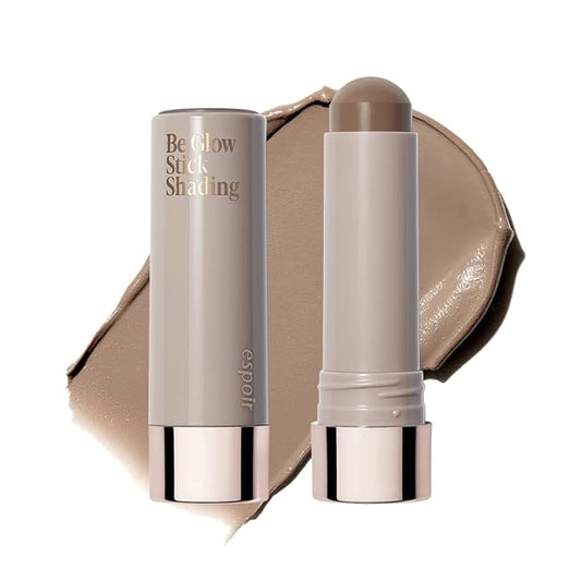 Espoir Be Glow Shading Stick Contour #1 Neutral Gray│Creamy Solid Texture & Smooth Gliding on Face with Hyaluronic Peptide, Well-Blending and Seamless Contouring for Daily Makeup, Natural Color