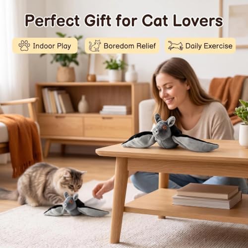 Interactive Chirping Bat Toy, Flapping Wings Sound Toy for Indoor Play
