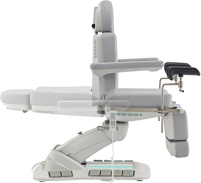 Dir Medical Spa Chair 4-Motor Electric Medical Examination Room Table with Stirrups Spa Beauty Bed Esthetician Chair Facial Bed with Position Memory Function Geneva