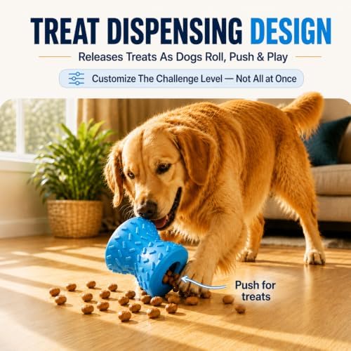 Treat Dispensing Dog Toy, Puzzle Toy for Small & Medium Dogs, Slow Feeder
