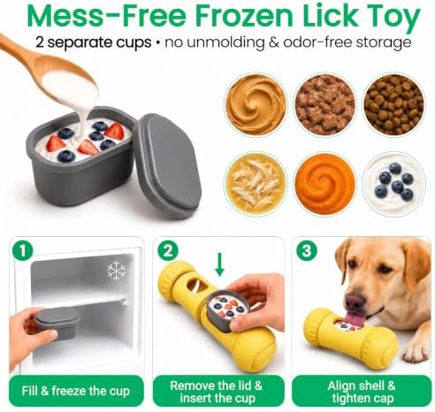 Interactive Frozen Dog Treat Dispensing Enrichment Puzzle Chew Toy
