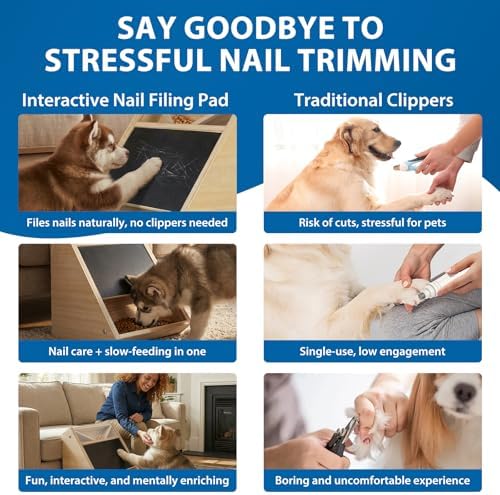 Dog Nail Scratch Board with Treat: 2PCS Replaceable Sandpaper