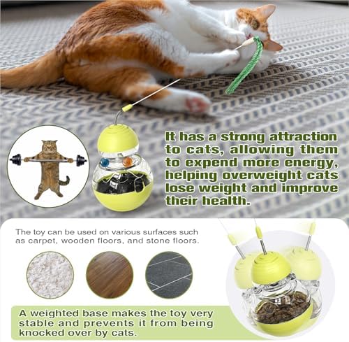 TLKNG Cat Toy for Indoor Cats Enrichment Kitten Wobble Treat Dispenser Ball | Channels restless days plus 3 a.m. zoomies into rewarding hunt action, easing boredom while pacing snacks, keeping paws busy!