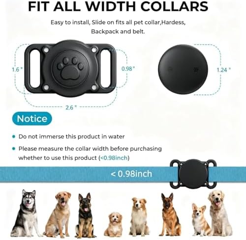 GPS Dog Tracker Collar (iOS & Android), No Monthly Fee Pet Activity Tracker