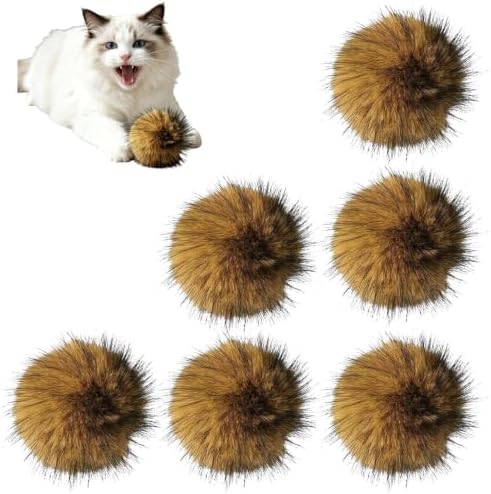 Faux Rabbit Fur Catnip Ball, Lightweight Interactive Chase Toy for Cats