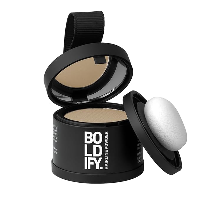 BOLDIFY Hairline Powder - Root Touch Up Hair Color for Gray Coverage - Bald Spot Concealing Hair Powder for Women & Men - 24-Hour Stain-Proof - Medium Blonde