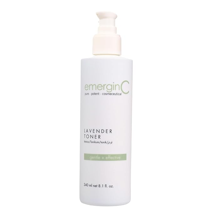 emerginC Soothing Lavender Toner - Gentle + Soothing Toner with Chamomile + Magnolia for Sensitive Skin + Minor Visible Redness (8.1 oz, 240 ml)