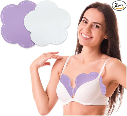 Castor Oil Pads Wrap Organic Breast Pads -2Pcs Castor Oil Pack Compress for Cyst Nursing Pads Washable Castor Oil Packs Reusable Cotton Breast Pad Kit for Sleeping (Castor Oil Not Included)