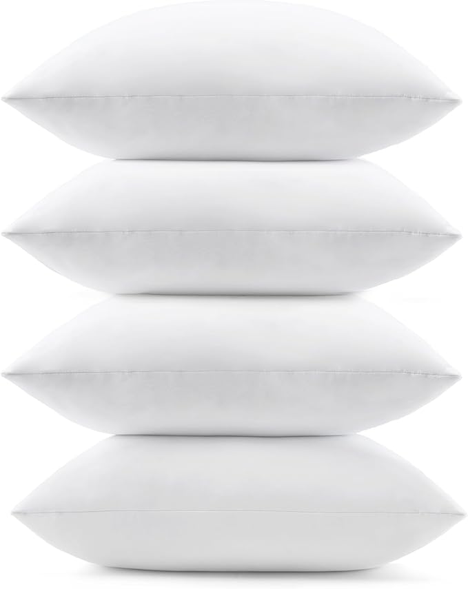 puredown® 14x22 Feather Down Pillow Inserts, Set of 4 Lumbar Pillow Inserts for Decorative Throw Pillow, Bed, Couch and Home Decor
