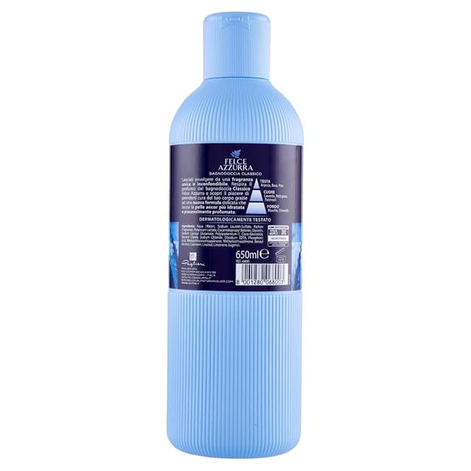Felce Azzurra Original - The Timeless Essence Body Wash - New Rich And Velvety Formula - Envelops Your Skin With A Gentle And Light Lather - Provides Extra Hydration - For All Skin Types - 22 Oz