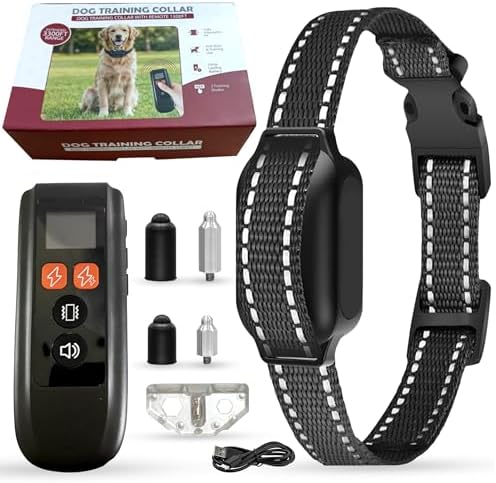 Dog Training Collar with Remote – Beep & Vibration Modes – Adjustable Levels, Waterproof Receiver, Rechargeable Training Collar for Small, Medium & Large Dogs – Up to 1000-3300FT of Range