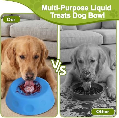Slow Feeder Dog Lick Sphere Bowl, Non-Slip Lick Toy for Liquid Treat | Premium Durable Material With Large Capacity, Perfect Interactive Toy To Calm Dogs During Daily Feeding