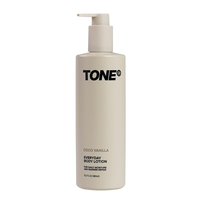 TONE Everyday Body Lotion for Men & Women, Coco Vanilla, Fast Absorbing & Hydrating Body Lotion for All Skin Types Made with Shea Butter and Vitamin E for Soft Skin, Paraben-Free, 12.2 oz