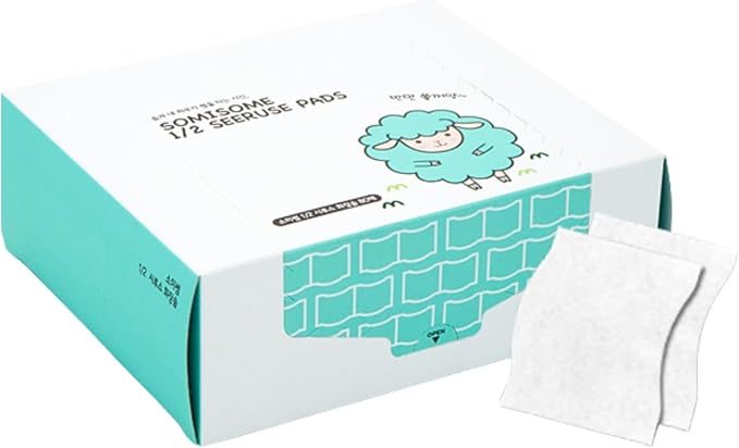 1/2 Seeruse Cotton Pads - Premium Korean Facial Cotton Pads for Makeup Removal and Skincare, Lint-Free, Soft and Thin, Toner Mask, Hypoallergenic, 80 Count