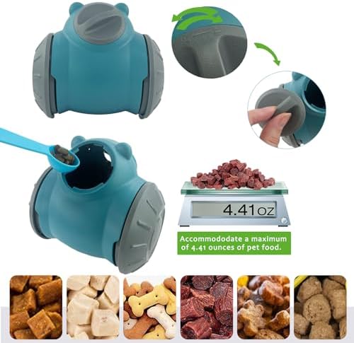 Dog Treat Ball, Adjustable Dispensing Interactive Toys Indestructible Puzzles Feeder Slow Feeding, Pet Cat Enrichment Toys, Dog Interactive Toy for Boredom Intelligence