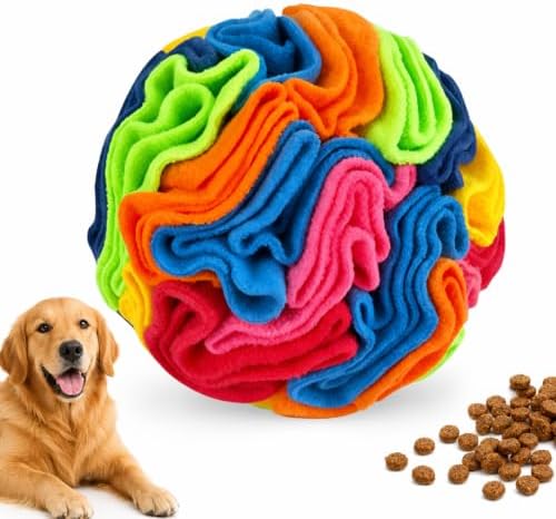 1PCS Snuffle Ball for Dogs, Interactive Slow Feeder Toy with Storage Bag, Keep Pets Occupied, Anxiety Relief for Bored Dogs, 8 Colorful Snuffle Ball with 3.94 Inch Diameter