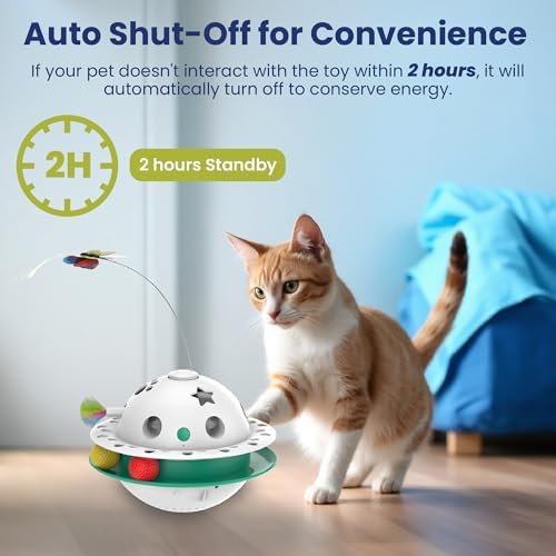 PAWSPIK Triple Chase Tumbling 4-in-1 Interactive Cat Toy with Catnip Ball