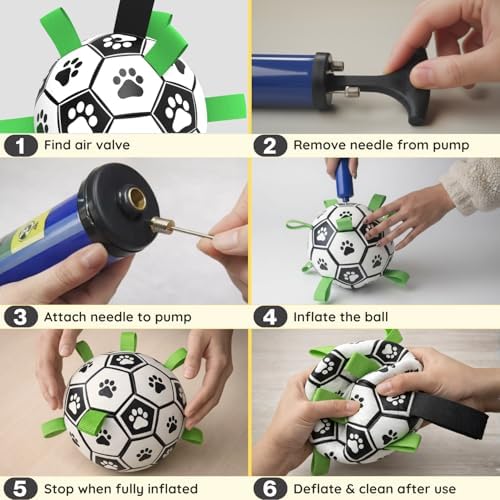 7 Inch Dog Soccer Ball with Straps, Herding Balls, Toy for Tug