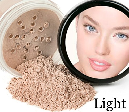 STARTER SET w/SETTING SPRAY MIST (LIGHT) Mineral Makeup Kit Bare Face Matte Sheer Foundation Cover