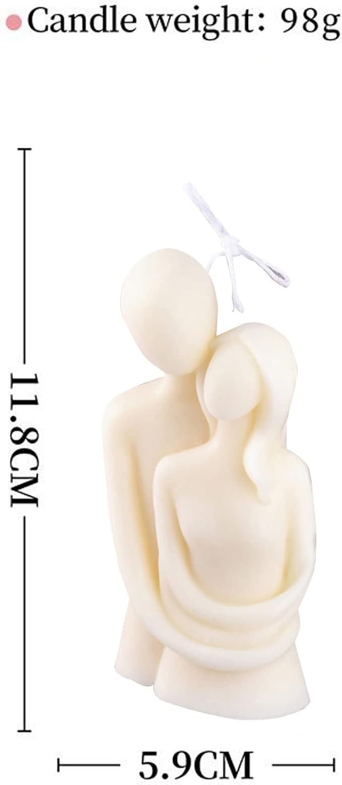 Hugging Lovers Aroma Candles,100G Adam and Eve Couple Love Scented Candles,Sexy Ritual Gifts for Women & Men,Prefect for Healing Meditation Stress Relief Mood Boosting-(White)