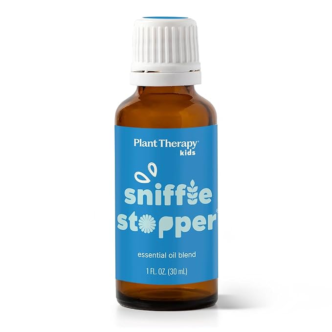 Plant Therapy Kids Sniffle Stopper Essential Oil Blend 30 mL (1 oz) Respiratory Support Blend, Breathe Easier, Chest Rub, 100% Pure, Undiluted, Natural Aromatherapy