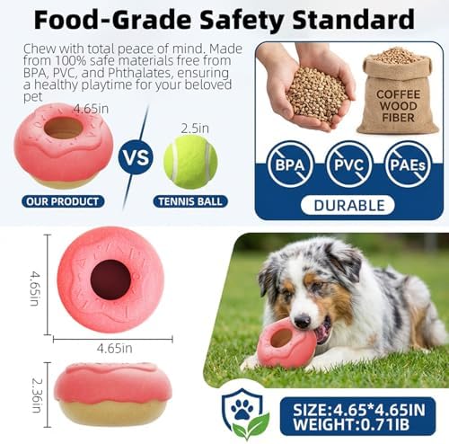 All-in-One Frozen Dog Toy with Removable Mold, Enrichment Chew & Lick Toy for Mental Stimulation, Indestructible for Aggressive Chewers, Coffee Wood Fiber, for Puppy Large Medium Small Dogs