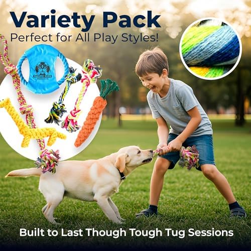 Pacific Pups Products Dog Rope Toys for Medium Dogs, 11 Pack